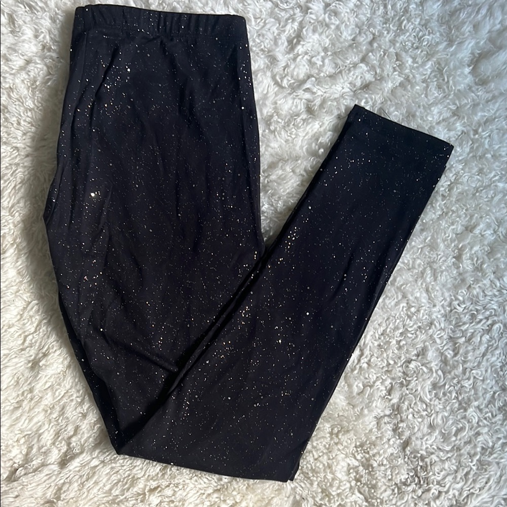 NWOT - Thereabouts Girls Black Glitter Leggings 16YRS